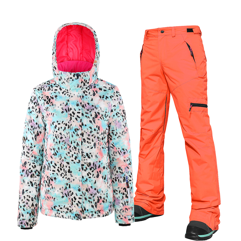 Ski Suit Women Winter Thicken Ski wear Waterproof Moutian Ski Jacket Snowboard Set Pants snow jacket and pants Female