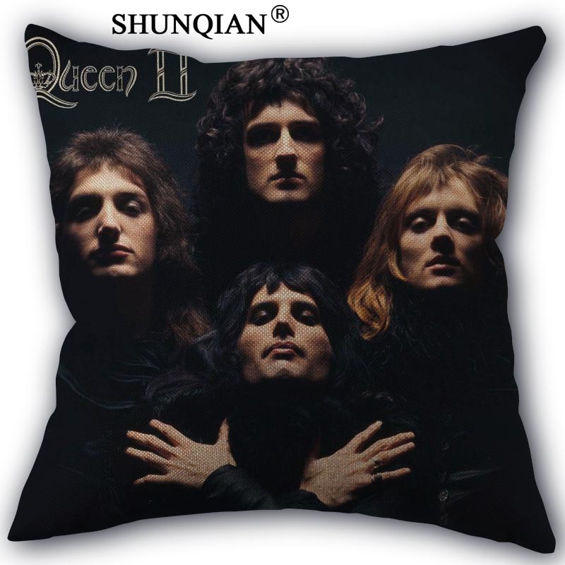 Rock band queen Pillow Cover Custom Cotton Linen Decorative Pillows Covers Case For Textiles Chair 45x45cm one side A1017