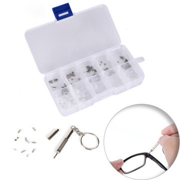 1 Set Glasses Sunglass Screws Nuts Watch Spectacles Screwdriver Repair Kits Tool Tiny With Tweezer Box