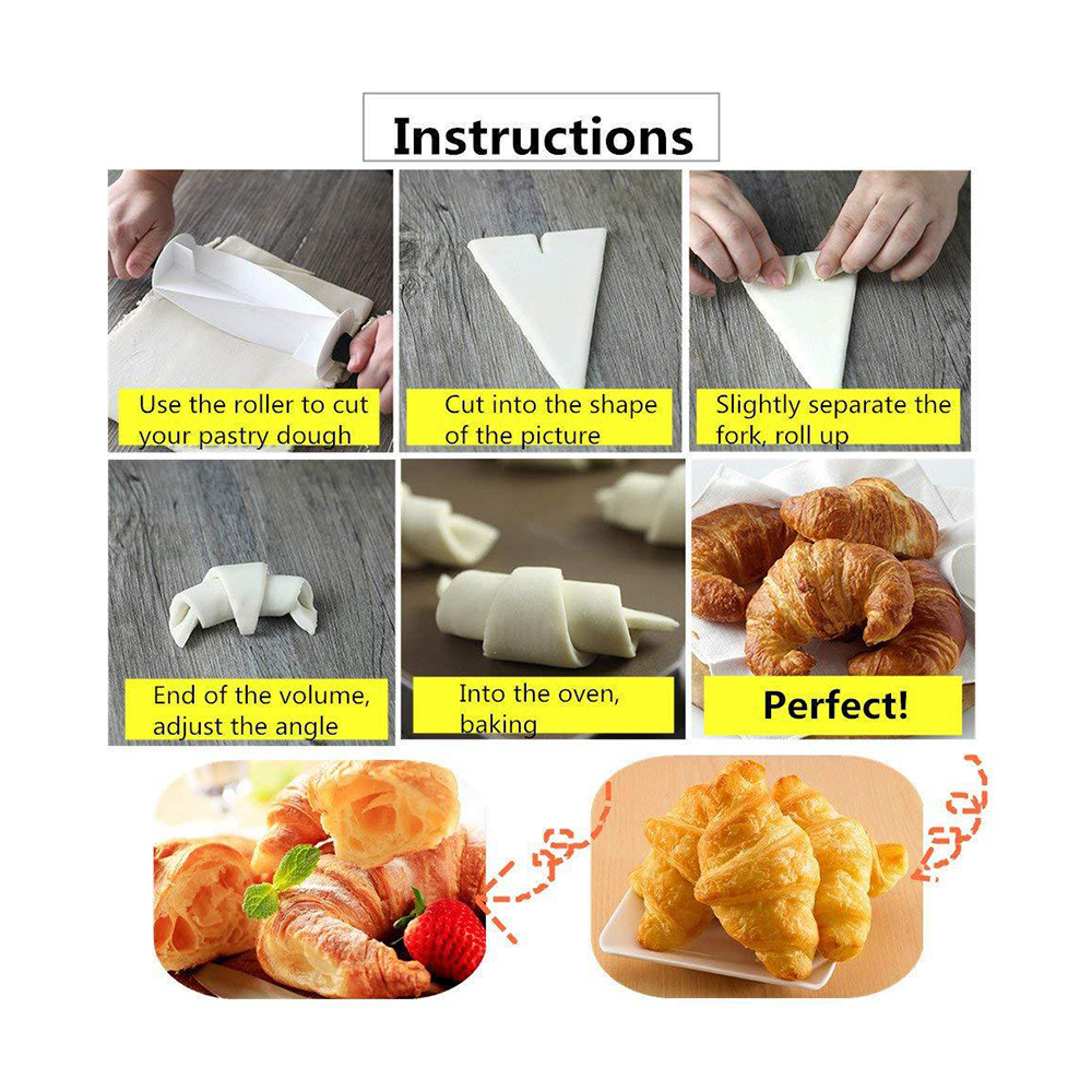 Pastry Tools Bread rolling pin Rolling Cutter Croissant Plastic Useful Baking Kitchen Creative Multifunction