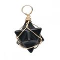 Black Obsidian Merkaba Star Pendants for Necklace Jewelry