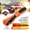 Autoleader 3/16'' x 50' Synthetic Fiber Winch Line Cable Rope 7700+ LBs + Sheath For ATV UTV 5.5mm*15m Synthetic