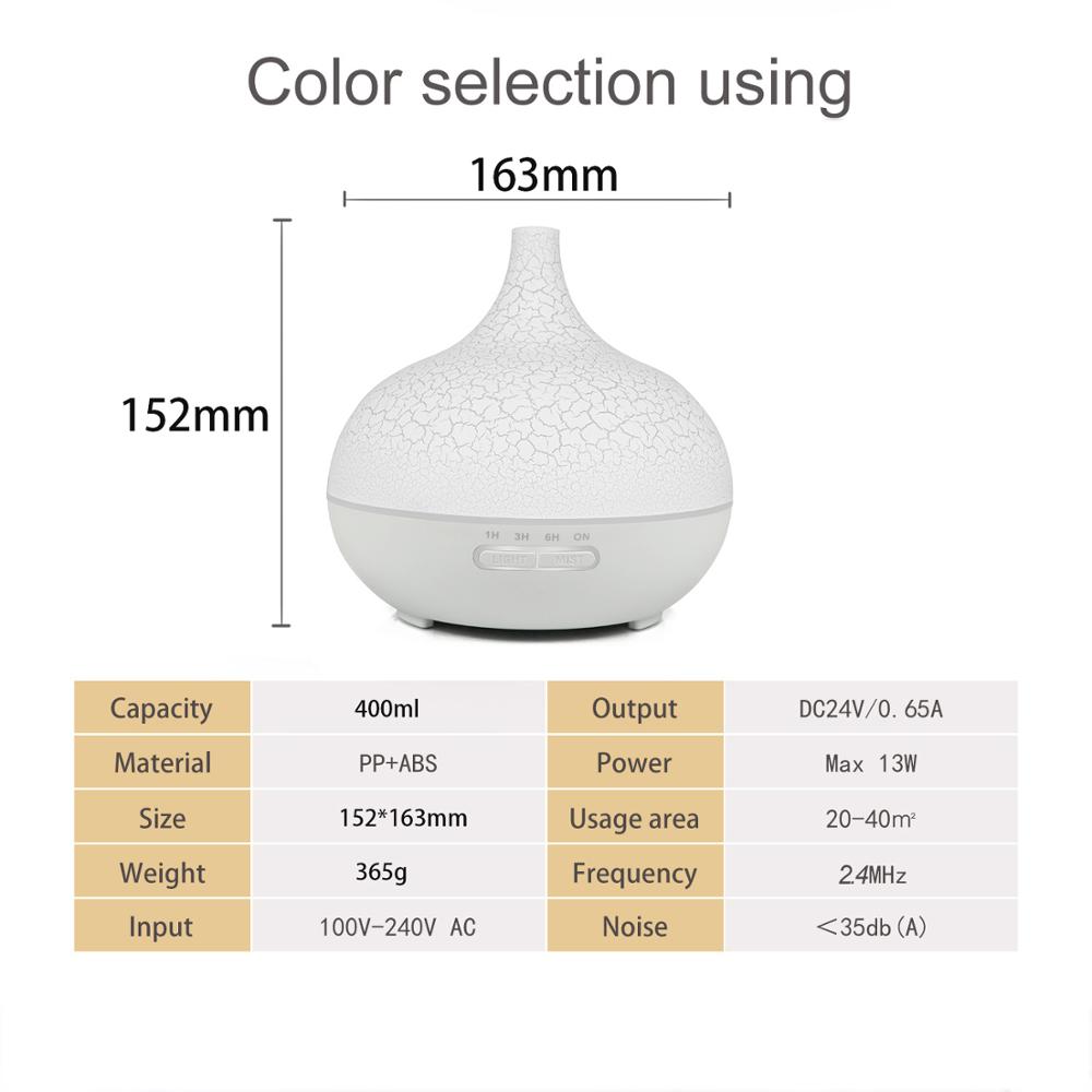 400ML Wood Grain Aroma Diffuser Ultrasonic Cool Mist Air Aromatherapy Humidifier for Home Office Essential Oil Diffuser