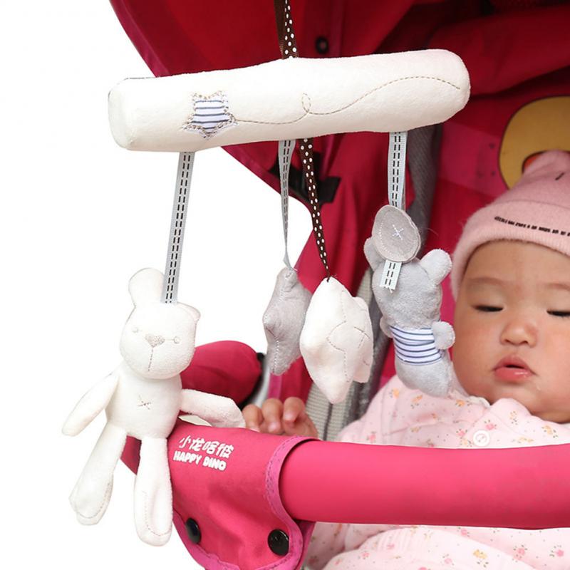 Mobiles Newborn Baby Plush Stroller Toys Infant Rattles Mobiles Cartoon Animal Hanging Bell Educational 0-12 Month Rabbit Gifts