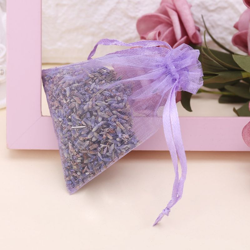 5Pcs Real Lavender Organic Dried Flowers Sachets Buds Bag Fragrance Air Fresher Car Home Decor