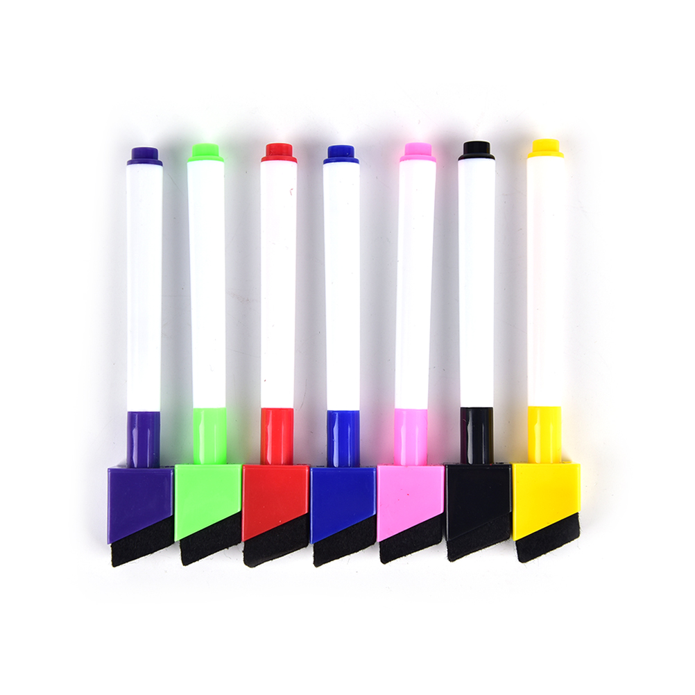 Magnetic Whiteboard Pen Erasable Dry White Board Markers Magnet Built In Eraser Office School