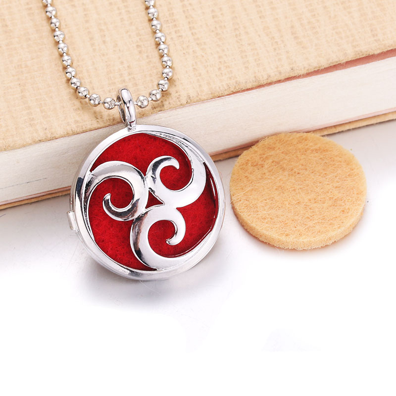 Round flower Aroma Diffuser Necklace Perfume Essential Oil Diffuser Aromatherapy Locket Pendant Necklace Women jewelry