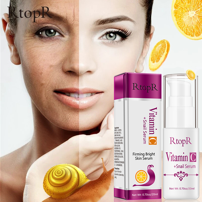 Vitamin C Snail Serum+Polypeptide Gold Serum 24K For Man And Women Moisturizing Skin Care Suit Anti-Aging Remover Speckle 20ml