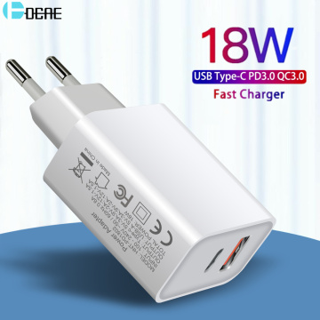 18W USB Type C Charger Adapter For iPhone 12 11 Pro XS Max XR X 8 iPad Air PD Fast Charging 3.0 Quick Charge for Samsung Xiaomi