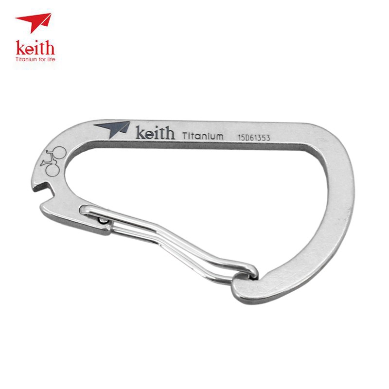 Keith Titanium Carabiner High Strength Hooks EDC Tools Multi-function With Bicycle Steel Wire Bayonet 8/10/12 Allen Wrench