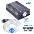 DMX 75W RGB LED Fiber Optic Lights RF Remote Control 5meters Fiber Optic Cable for Stage Starry Ceiling Lighting