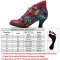 Socofy Lace Brim Bohemian Pumps Women Shoes Woman Retro Genuine Leather Hook&Loop Flower High Heels Pumps 5cm Ladies Shoes New