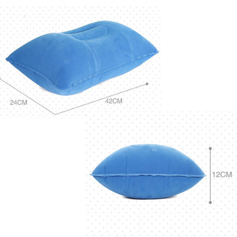 Fashion New Air Inflatable Pillow Outdoor Portable Folding Double Sided Flocking Cushion for Travel Plane Hotel Hot Worldwide