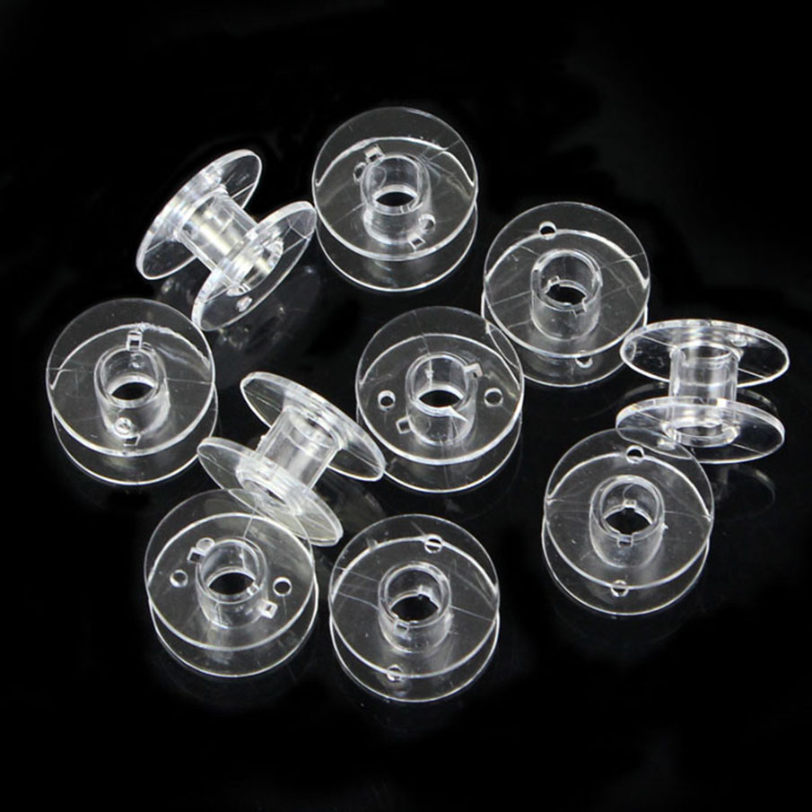 10 Clear Plastic Bobbins Sewing Machine Tools Empty Bobbins For Brother Janome Singer Sewing Machines Portable Tools 919