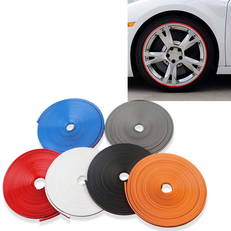 8M/Roll Car Wheel Rim blade Protectors Decor Strip Tire Guard Line Rubber Moulding Trim Anti scratch strip car styling