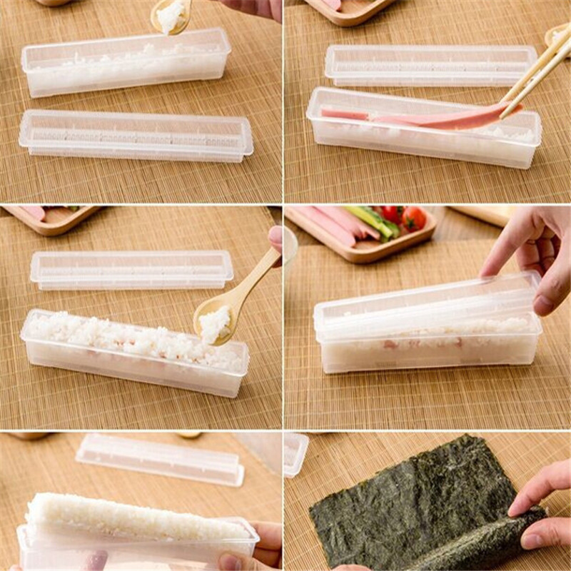 3 Pcs/set DIY Roller Sushi Roll Mold Making Meat Vegetables Laver Rice Roll Sushi Mold Making Kitchen Accessories Kit Tools