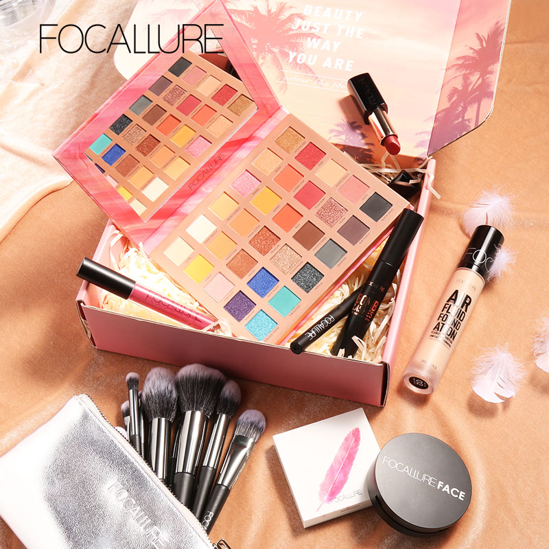 FOCALLURE Professional Makeup Set For Women include Eyeshadow Lipstick Brushes Blush Mascara Eyeliner Powder Cometics Set