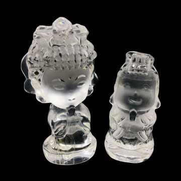 Natural Clear Quartz Carved Buddha Statue Healing Crystal Mazu Hand Craft Guardian Figurine Feng Shui Home Decor Luck Reiki Gift