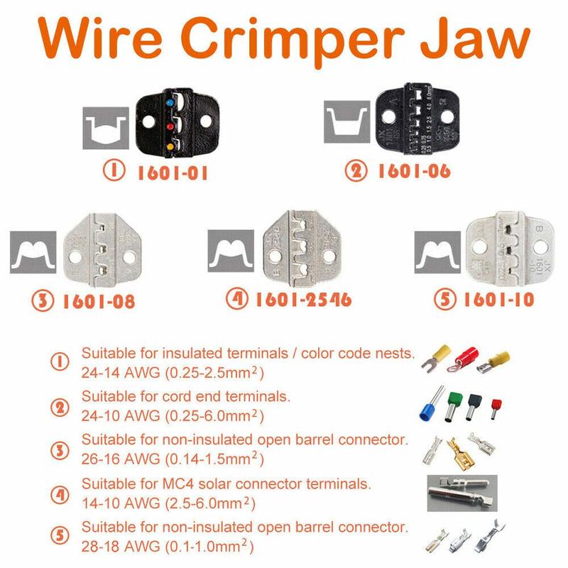 Tools Connector 5 Types Insulated Terminals Mold Wire Crimper Jaw Ferrule Die Crimping Pliers Accessory Crimping Tool