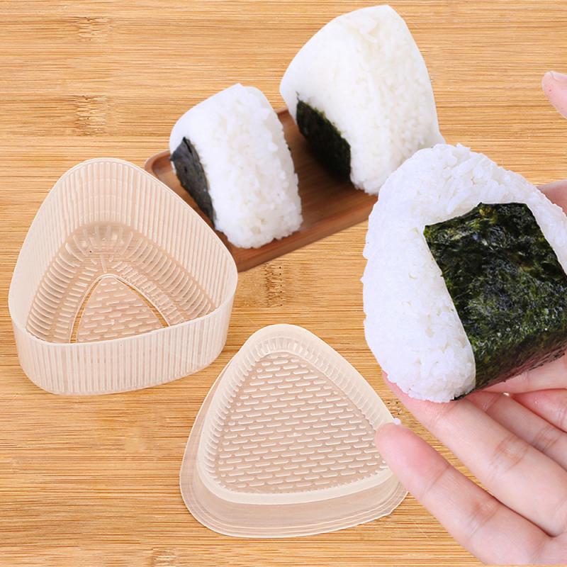 2pcs Sushi Mold Onigiri Rice Ball Bento Press Maker Mold Triangle Form Mold Sushi Maker Mould Sushi Tools Kitchen Accessories