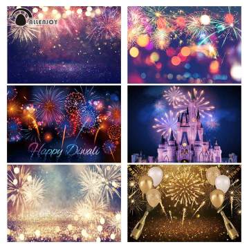 Allenjoy Firework Props for photo Backdrop Glitter Shiny New Year Family Party Background Vinly Firecracke Christmas Photozone