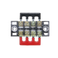 600V 15A 4P Double Row Wire Barrier Terminal Block Dual Row Terminal Block with 2 Connector Strips Power Distribution Terminal