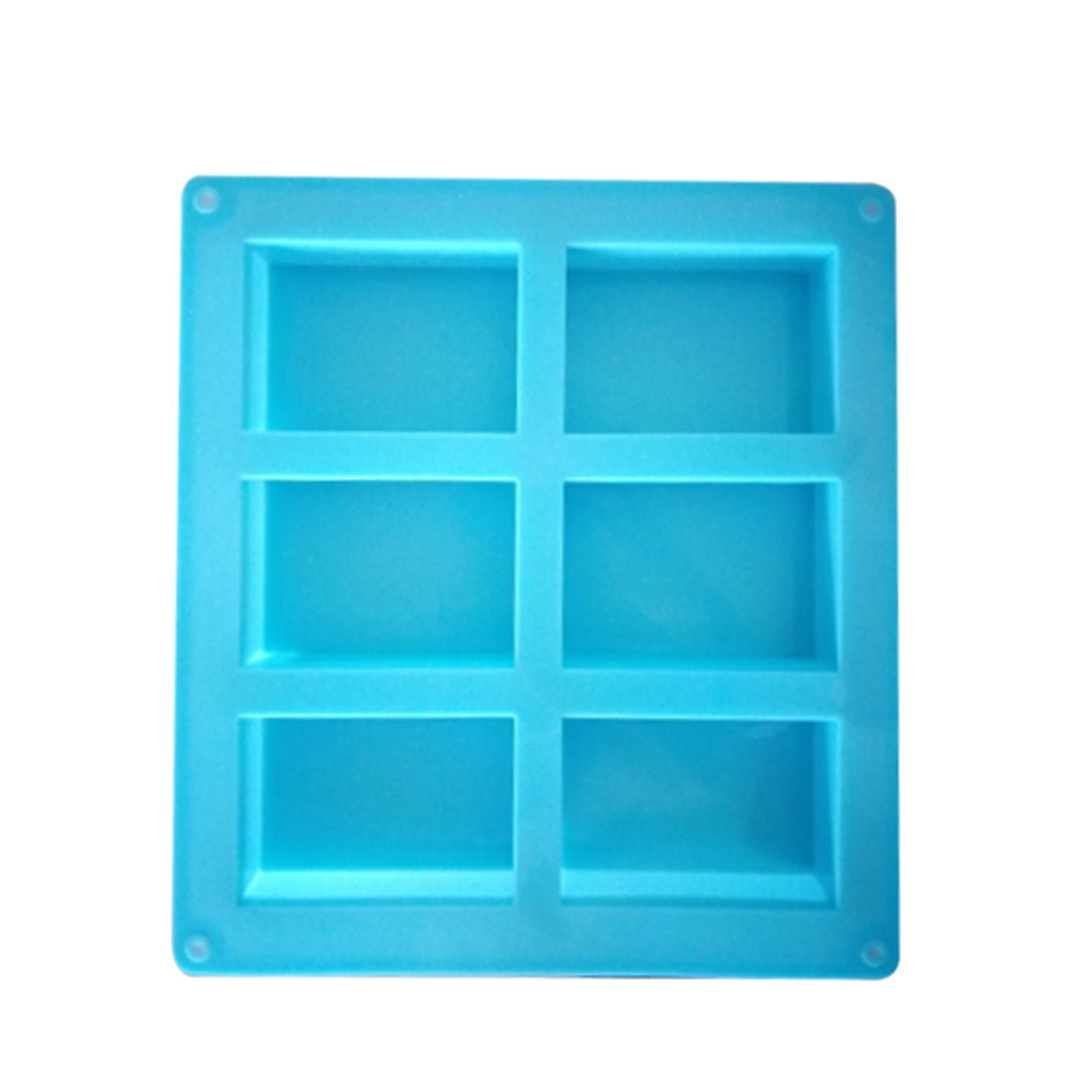 Blue Rectangle Silicone Soap Mold Bar Bake Mold Silicone Mould Tray Homemade Food Craft Craft Soap Making Handmade Tools