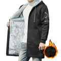 Men Winter Thicken Fleece Jacket Mens Casual Hooded Coat Cargo Cotton Jackets Windbreaker Outwear Man