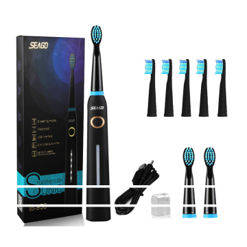 Ultra Sonic Electric Toothbrush SG958 E7 SEAGO 5 Min Smart Timer Waterproof With 3 Replaceable Brush Heads Teeth Whitening