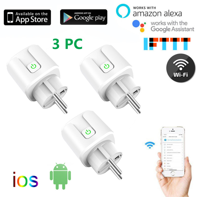 Smart WiFi Plug Adaptor 16A Remote Voice Control For HomeKit Power Monitor Socket Outlet Timing Work With Alexa Google Home Tuya