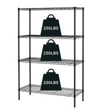 High Quality 4 Tiers Garage Black Wire Shelving