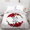 3D Duvet Cover Custom 200X200 220x240 Comforter/Quilt/Blanket case Twin Full Queen Bedding For Wedding Flower Microfiber