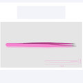 1pcs pink anti-static Curved Straight Tweezers Eyelash Extension Nails Decor Picker Dead Skin Remover Manicure Nail Tools