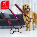 Fenice Professional Pet Grooming Scissors Set Purple Curved+Thinning+Cutting Shears Kit for Dog