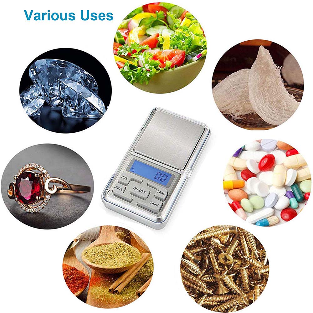 Electronic Digital Pocket Scale 0.01g/0.1g Precision Mini Jewelry Weighing Scale Backlight Scales for Kitchen 100/200/300/500g