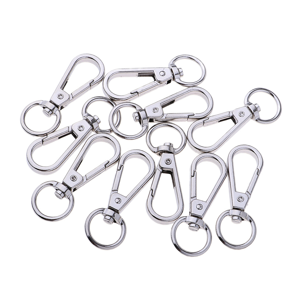 10Pcs Alloy Swivel Clasps Snap Keychain Ring Hook Clip for Keys Lanyards Climbing Accessories Key Holder for Men and Women