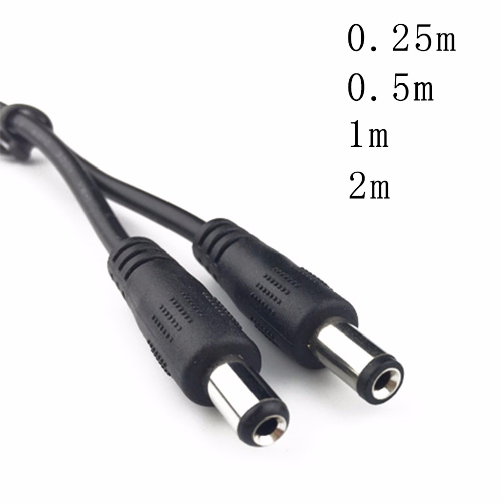 DC Power Plug 5.5 x 2.1mm Male To 5.5 x 2.1mm Male CCTV Adapter Connector Cable