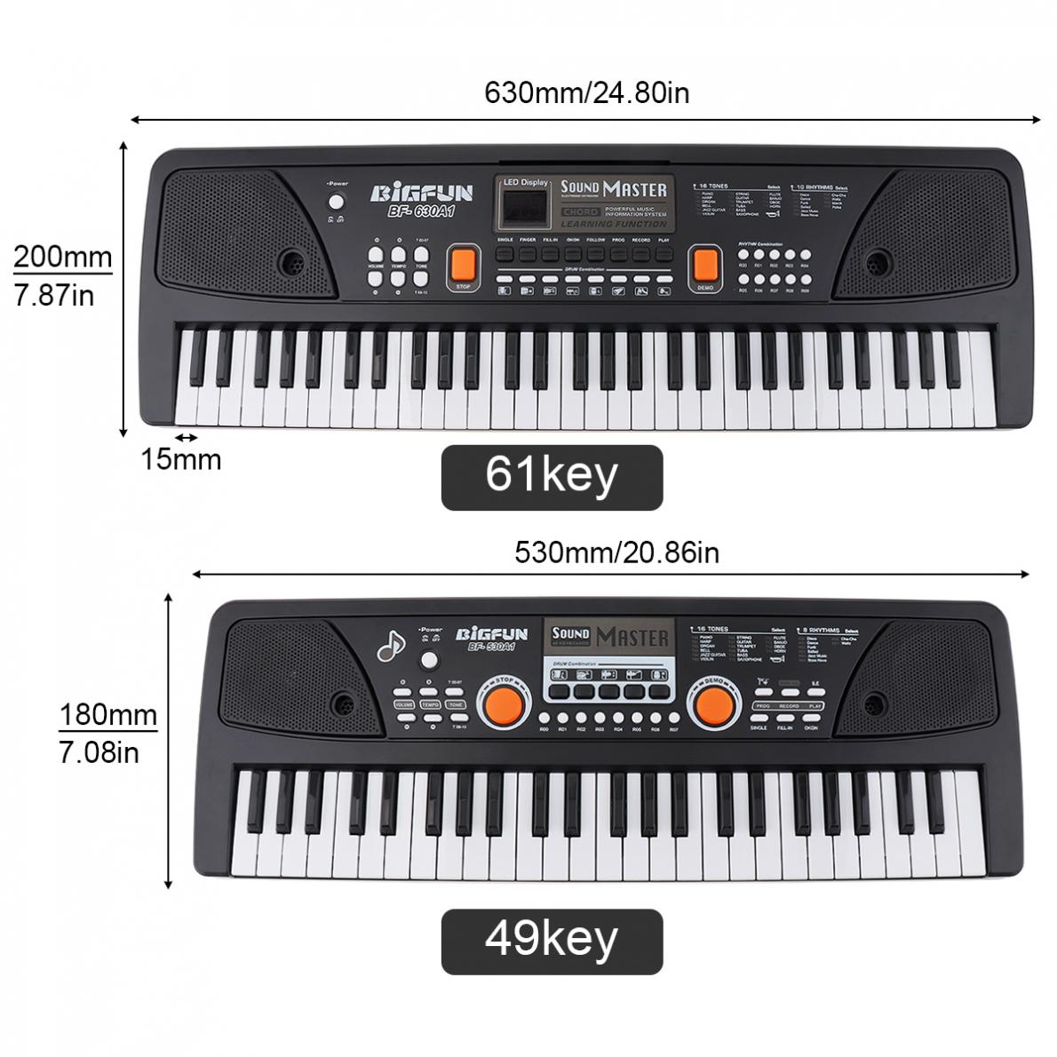 Electronic Organ 37/49/61 Keys Electronic Keyboard Piano Digital Music Key Board Microphone Children Gift Musical Enlightenment