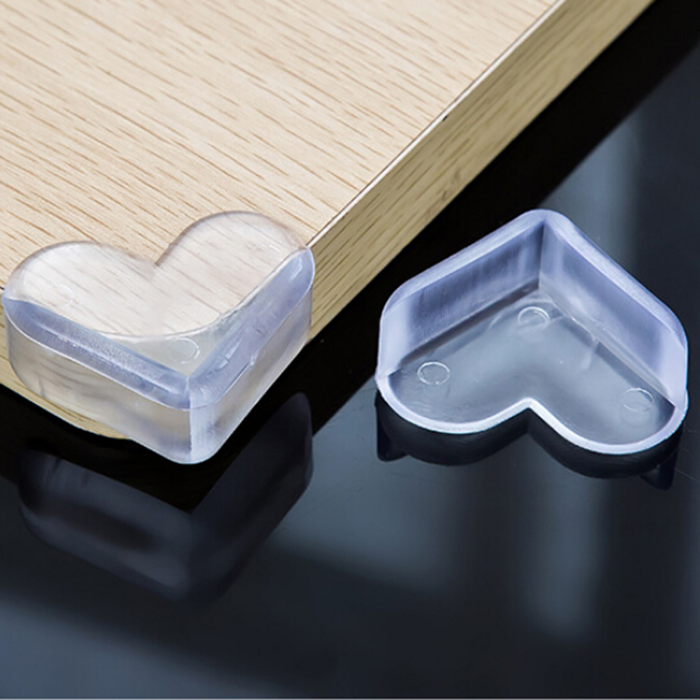 4X Heart Transparent Corner Guard silicone Protecto Baby Safe Cabinet Glass Table Desk Corner Guar For Baby Kids Protection