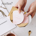 Luxury Unique Marble Pink Gold Ceramic Placemat Coaster Porcelain Mats Pads Table Decoration Accessories Kitchen Tool Decor Gif