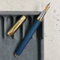 RARE Vintage HERO 395 Fountain Pen Ink pen Matte Navy Blue Barrel With Gold Cap Stationery Office school supplies