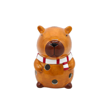 Christmas Light Capybara Storage Jar
