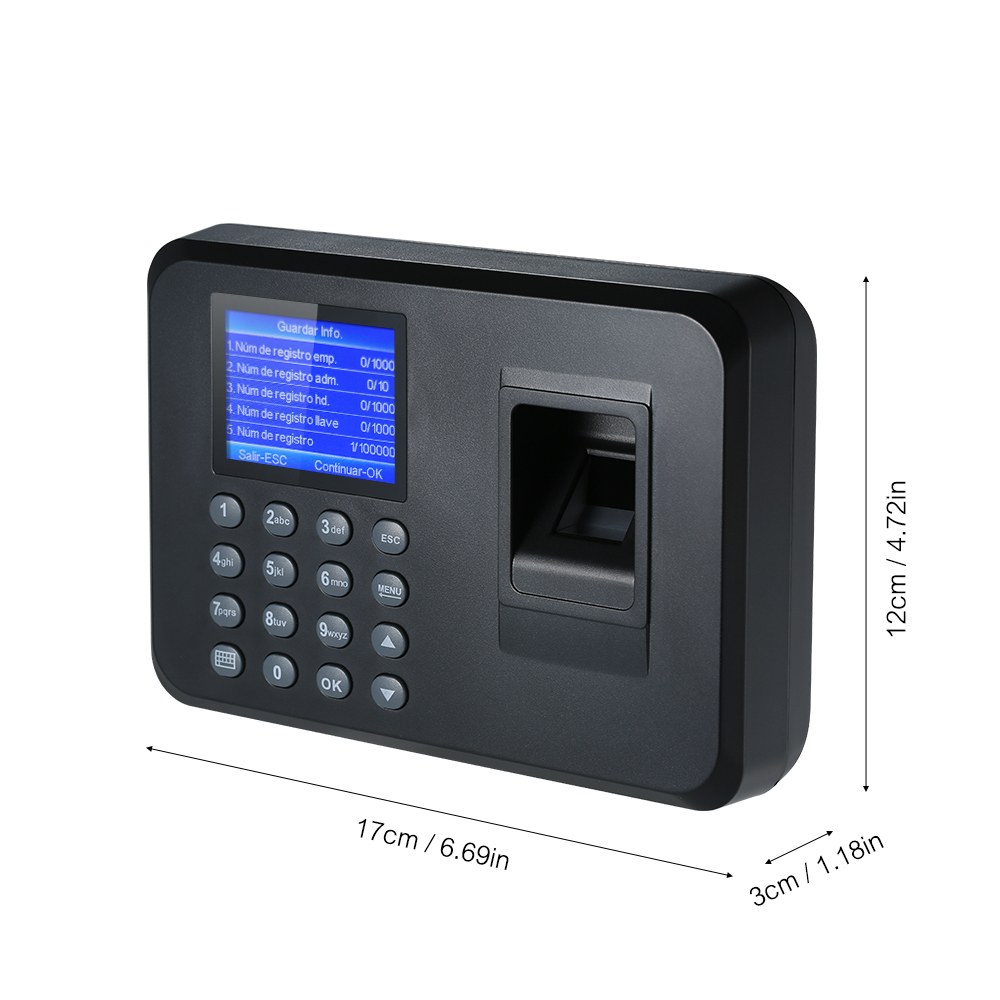 Biometric Fingerprint Attendance Machine 2.4" TFT LCD Display USB Fingerprint Attendance System Employee Checking-in Recorder