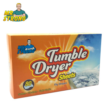 80pcs/box Tumble Dryer Clothes Controlling Orange Scent Static Cling In Fabrics Fabric Softener Sheets For Clothes Drop Shipping