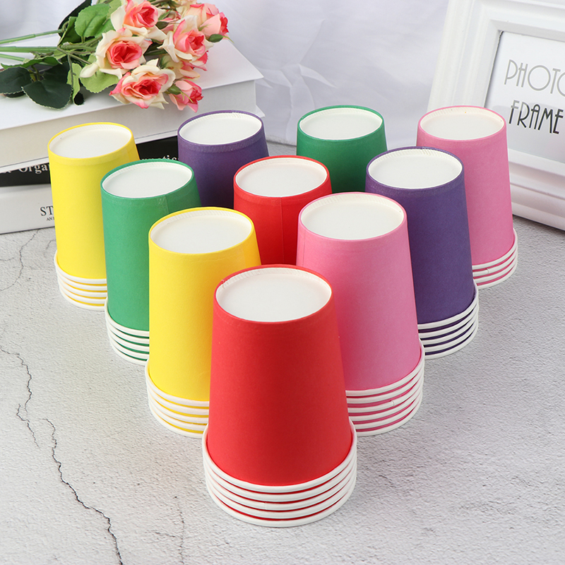 10pcs Color Disposable Cups Handmade Paper Cups Kindergarten DIY Handmade Materials Household Coffee Cup Kitchen Accessories