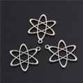 10pcs Silver Color Zinc Alloy Geometry Charms atom chemistry Pendants for Jewelry Making DIY Handmade Craft A1590