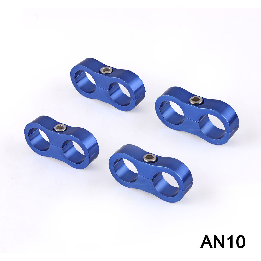 1PCS Aluminum Billet Dual AN4 11MM/AN6 14MM/AN8 16MM/AN10 20MM Braided Hose Separator Clamp Cable Fastener RS-HR013-AN4-AN10