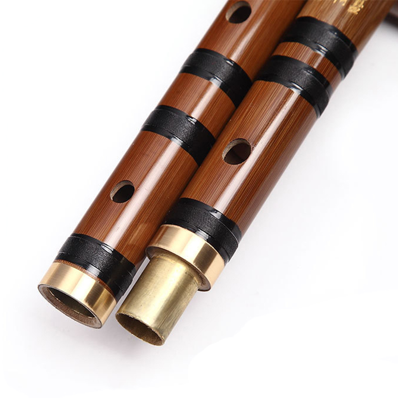2-section Bamboo Flute Single-plug White Copper Nylon Thread Folk Musical Instrument C/D/E/F/G Key With Bag Glue Membrane