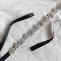 Rhinestone Pearls Wedding Belts Silver Red Satin Ribbon Belt Wedding Dress Evening Dress Accessory Fashion headband Decoration