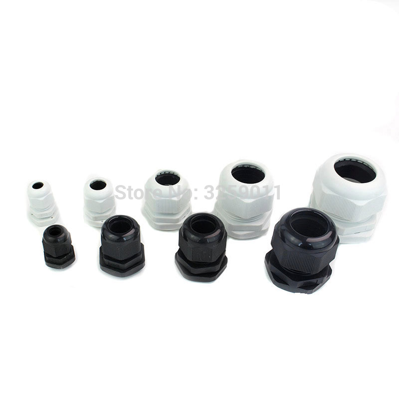 40PCS Cable Gland Nylon Plastic Waterproof Adjustable Cable Connectors Cable Gland Joints With Gaskets PG7 PG9 PG11 PG16 PG13.5